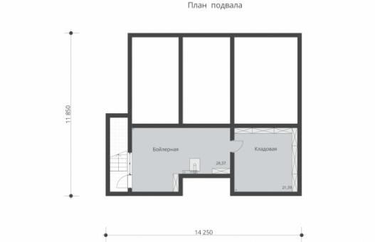 Одноэтажный дом с тремя спальнями, камином и подвалом